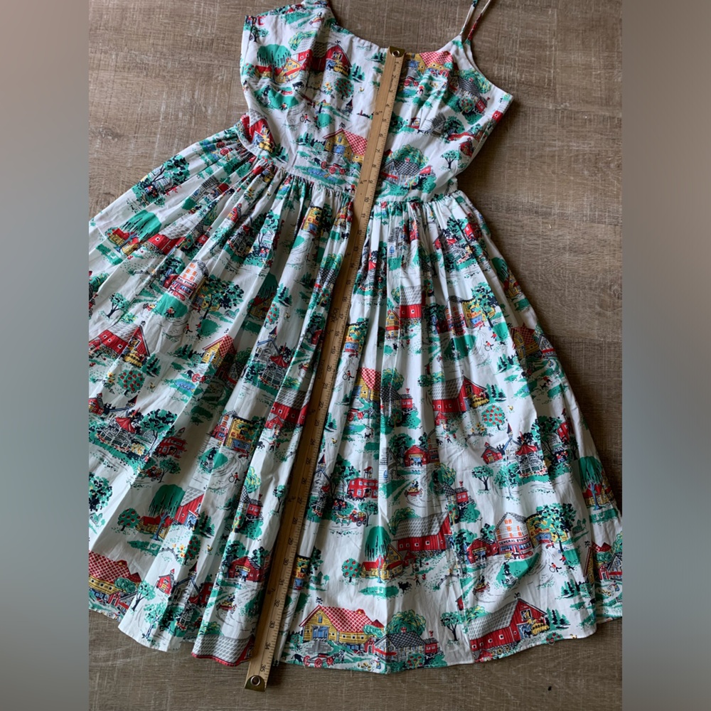 Bernie Dexter Womens Retro Chelsea Dress M Pinup USA Fit & Flare rockabilly vtg - Picture 8 of 14